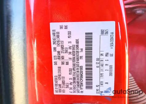 2022 Ford F150 Supercrew z USA, uszkodzony, nr VIN 1FTEW1CPXNKD01955